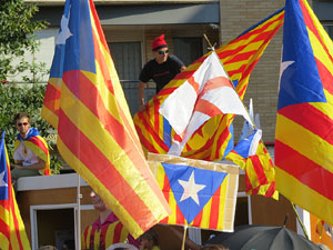 Diada Nacional 2016. Manifestaci&oacute; sotre el lema A punt. Endavant rep&uacute;blica catalana, a Salt