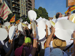 Diada Nacional 2016. Manifestaci&oacute; sotre el lema A punt. Endavant rep&uacute;blica catalana, a Salt