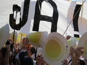 Diada Nacional 2016. Manifestaci&oacute; sotre el lema A punt. Endavant rep&uacute;blica catalana, a Salt