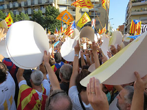 Diada Nacional 2016. Manifestaci&oacute; sotre el lema A punt. Endavant rep&uacute;blica catalana, a Salt