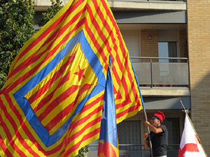 Diada Nacional 2016. Manifestaci&oacute; sotre el lema A punt. Endavant rep&uacute;blica catalana, a Salt
