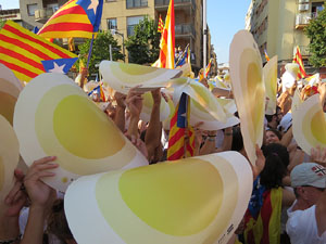Diada Nacional 2016. Manifestaci&oacute; sotre el lema A punt. Endavant rep&uacute;blica catalana, a Salt