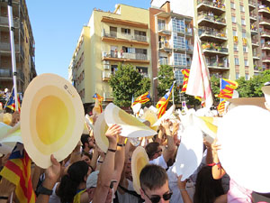 Diada Nacional 2016. Manifestaci&oacute; sotre el lema A punt. Endavant rep&uacute;blica catalana, a Salt