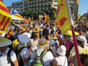 Diada Nacional 2016. Manifestaci&oacute; sotre el lema A punt. Endavant rep&uacute;blica catalana, a Salt