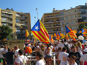 Diada Nacional 2016. Manifestació sotre el lema A punt. Endavant república catalana, a Salt