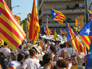 Diada Nacional 2016. Manifestació sotre el lema A punt. Endavant república catalana, a Salt