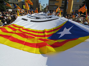 Diada Nacional 2016. Manifestació sotre el lema A punt. Endavant república catalana, a Salt