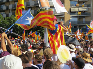 Diada Nacional 2016. Manifestació sotre el lema A punt. Endavant república catalana, a Salt
