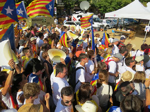 Diada Nacional 2016. Manifestació sotre el lema A punt. Endavant república catalana, a Salt
