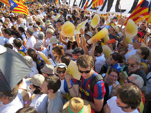 Diada Nacional 2016. Manifestació sotre el lema A punt. Endavant república catalana, a Salt