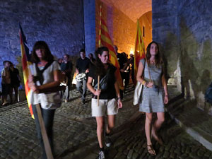 Diada Nacional 2016. X Marxa de Torxes de Girona pels carrers del Barri Vell