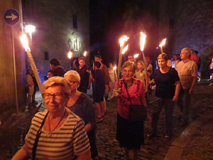 Diada Nacional 2016. X Marxa de Torxes de Girona pels carrers del Barri Vell