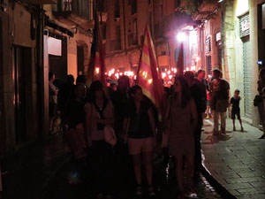 Diada Nacional 2016. X Marxa de Torxes de Girona pels carrers del Barri Vell