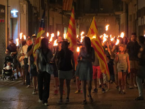 Diada Nacional 2016. X Marxa de Torxes de Girona pels carrers del Barri Vell
