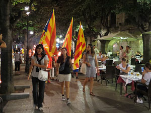 Diada Nacional 2016. X Marxa de Torxes de Girona pels carrers del Barri Vell