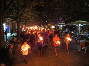 Diada Nacional 2016. X Marxa de Torxes de Girona pels carrers del Barri Vell