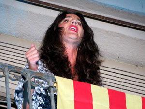 Diada Nacional 2016. X Marxa de Torxes de Girona. Crema del Decret de Nova Planta i cant de Els Segadors