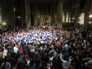 Fires 2016. Castells dins la nau gòtica de la Catedral de Girona