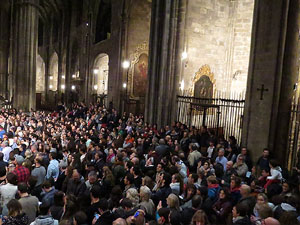 Fires 2016. Castells dins la nau gòtica de la Catedral de Girona