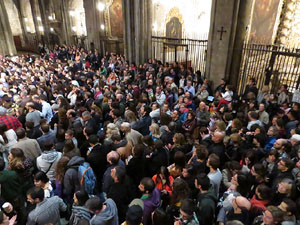 Fires 2016. Castells dins la nau gòtica de la Catedral de Girona