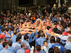Fires 2016. Castells dins la nau gòtica de la Catedral de Girona