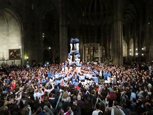 Fires 2016. Castells dins la nau gòtica de la Catedral de Girona