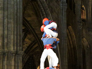 Fires 2016. Castells dins la nau gòtica de la Catedral de Girona