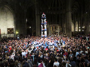 Fires 2016. Castells dins la nau gòtica de la Catedral de Girona