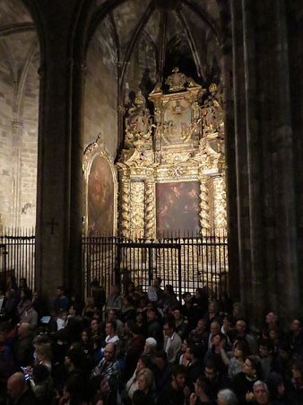 Capella lateral durant l'actuaci&oacute; castellera