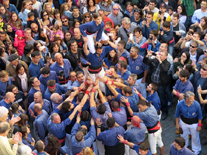Fires 2016. La Diada Castellera a la pla&ccedil;a del Vi, amb els Marrecs de Salt, els Capgrossos de Matar&oacute; i els Minyons de Terrassa
