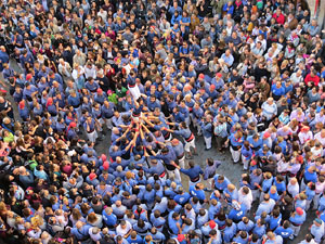 Fires 2016. La Diada Castellera a la pla&ccedil;a del Vi, amb els Marrecs de Salt, els Capgrossos de Matar&oacute; i els Minyons de Terrassa