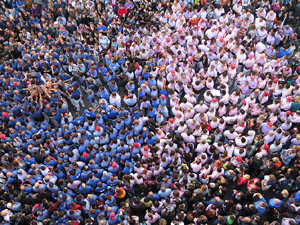 Fires 2016. La Diada Castellera a la pla&ccedil;a del Vi, amb els Marrecs de Salt, els Capgrossos de Matar&oacute; i els Minyons de Terrassa