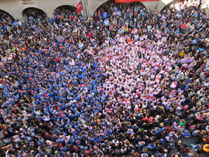 Fires 2016. La Diada Castellera a la pla&ccedil;a del Vi, amb els Marrecs de Salt, els Capgrossos de Matar&oacute; i els Minyons de Terrassa