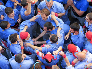 Fires 2016. La Diada Castellera a la pla&ccedil;a del Vi, amb els Marrecs de Salt, els Capgrossos de Matar&oacute; i els Minyons de Terrassa