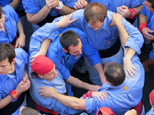 Fires 2016. La Diada Castellera a la pla&ccedil;a del Vi, amb els Marrecs de Salt, els Capgrossos de Matar&oacute; i els Minyons de Terrassa