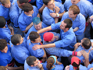 Fires 2016. La Diada Castellera a la pla&ccedil;a del Vi, amb els Marrecs de Salt, els Capgrossos de Matar&oacute; i els Minyons de Terrassa