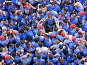Fires 2016. La Diada Castellera a la pla&ccedil;a del Vi, amb els Marrecs de Salt, els Capgrossos de Matar&oacute; i els Minyons de Terrassa