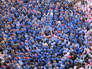 Fires 2016. La Diada Castellera a la pla&ccedil;a del Vi, amb els Marrecs de Salt, els Capgrossos de Matar&oacute; i els Minyons de Terrassa