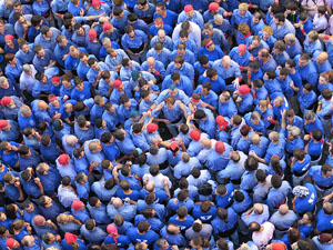 Fires 2016. La Diada Castellera a la pla&ccedil;a del Vi, amb els Marrecs de Salt, els Capgrossos de Matar&oacute; i els Minyons de Terrassa