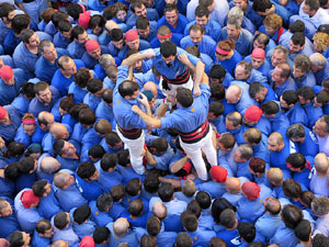 Fires 2016. La Diada Castellera a la pla&ccedil;a del Vi, amb els Marrecs de Salt, els Capgrossos de Matar&oacute; i els Minyons de Terrassa