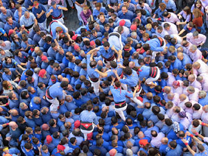 Fires 2016. La Diada Castellera a la pla&ccedil;a del Vi, amb els Marrecs de Salt, els Capgrossos de Matar&oacute; i els Minyons de Terrassa