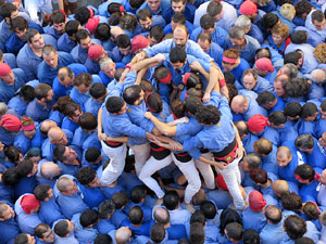 Fires 2016. La Diada Castellera a la pla&ccedil;a del Vi, amb els Marrecs de Salt, els Capgrossos de Matar&oacute; i els Minyons de Terrassa