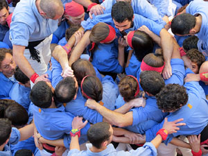 Fires 2016. La Diada Castellera a la pla&ccedil;a del Vi, amb els Marrecs de Salt, els Capgrossos de Matar&oacute; i els Minyons de Terrassa