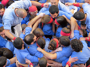 Fires 2016. La Diada Castellera a la pla&ccedil;a del Vi, amb els Marrecs de Salt, els Capgrossos de Matar&oacute; i els Minyons de Terrassa