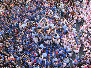 Fires 2016. La Diada Castellera a la pla&ccedil;a del Vi, amb els Marrecs de Salt, els Capgrossos de Matar&oacute; i els Minyons de Terrassa