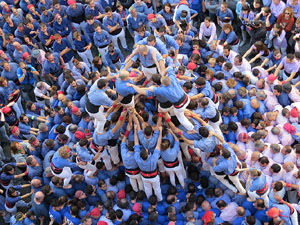 Fires 2016. La Diada Castellera a la pla&ccedil;a del Vi, amb els Marrecs de Salt, els Capgrossos de Matar&oacute; i els Minyons de Terrassa