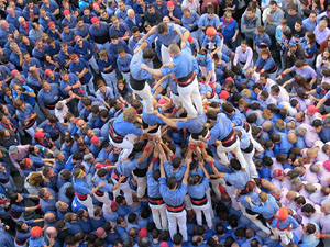Fires 2016. La Diada Castellera a la pla&ccedil;a del Vi, amb els Marrecs de Salt, els Capgrossos de Matar&oacute; i els Minyons de Terrassa