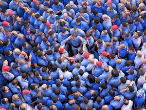 Fires 2016. La Diada Castellera a la pla&ccedil;a del Vi, amb els Marrecs de Salt, els Capgrossos de Matar&oacute; i els Minyons de Terrassa
