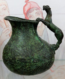 Gerra ritual amb motius dionisíacs, bronze, troballa subaquàtica (Palamós, Baix Empordà), 50-150 aC