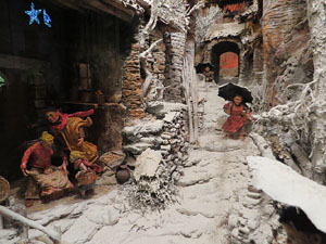 Nadal 2016. XVI Biennal del Pessebre Català. Exposició de diorames a l'entrada de l'Ajuntament